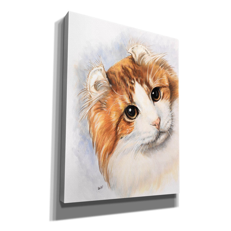 «American Curl 2» par Barbara Keith, art mural sur toile, H 16 po x l 12 po x P 0,75 po