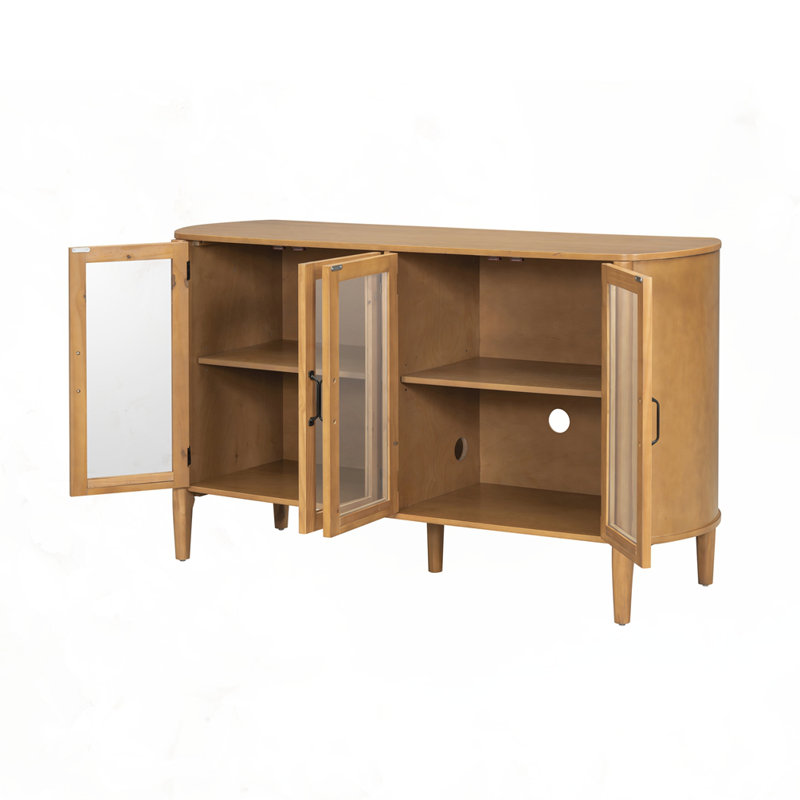 Armoire de rangement avec 4 portes, Naturel