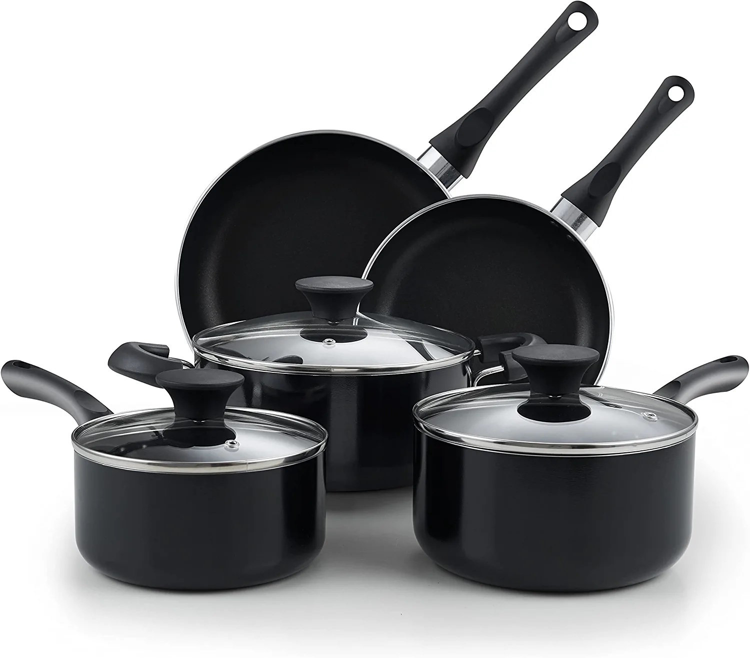 Cook N Home 10 Piece Nonstick Ceramic Coating Cookware Set, Red