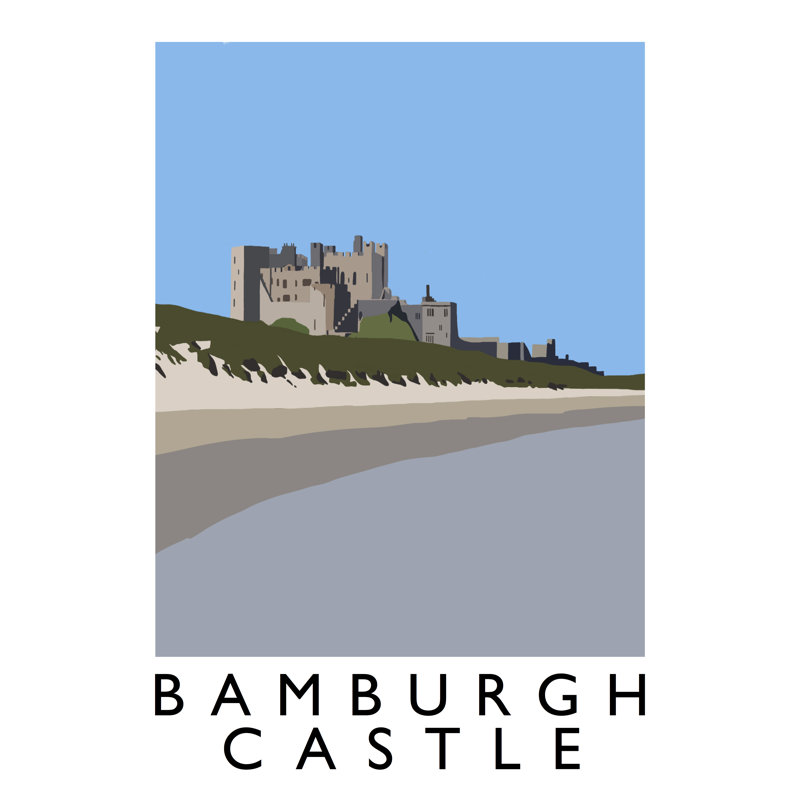 Bamburgh Castle by Richard O'Neil - Print, 40 cm H x 30 cm W x 1 cm D, No Frame