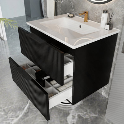 Meuble-lavabo robuste avec lavabo en céramique facile à nettoyer