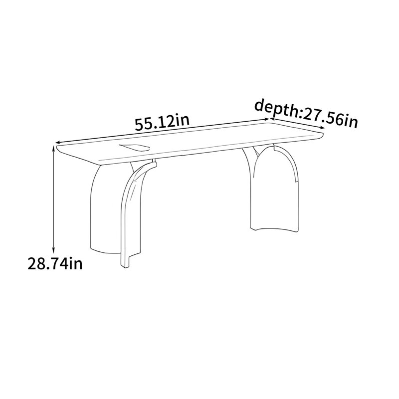 Bureau simple et moderne, H 28,74 po x l 55,12 po x P 27,56 po