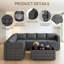  7-Piece Modular PE Rattan Patio Furniture ，6-Seat  Outdoor Sectional Sofa Set with Thick Cushions-1513852470
