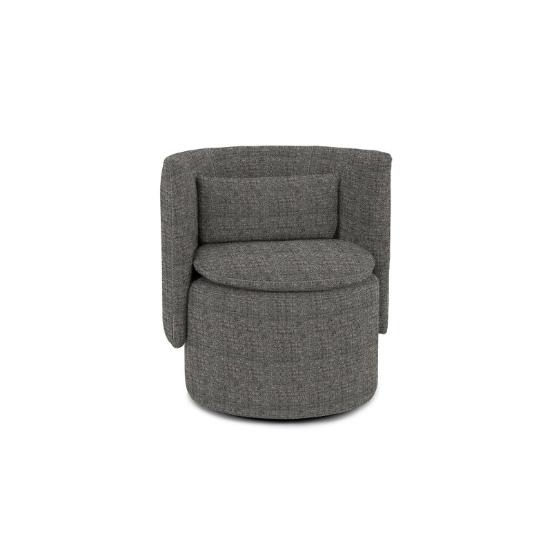 Fauteuil demi-tonneau pivotant de 71,12 cm de largeur Finn, Polyester sel / poivre