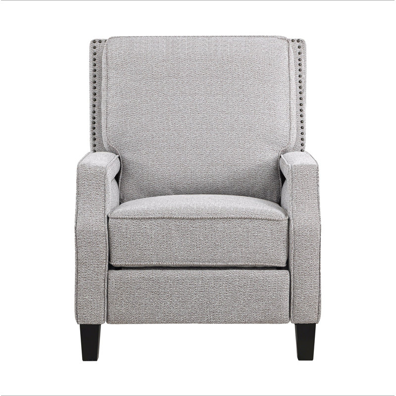 Fauteuil inclinable à dossier poussoir en tissu de chenille de style transitionnel avec repose-pieds à pression 1 pièce