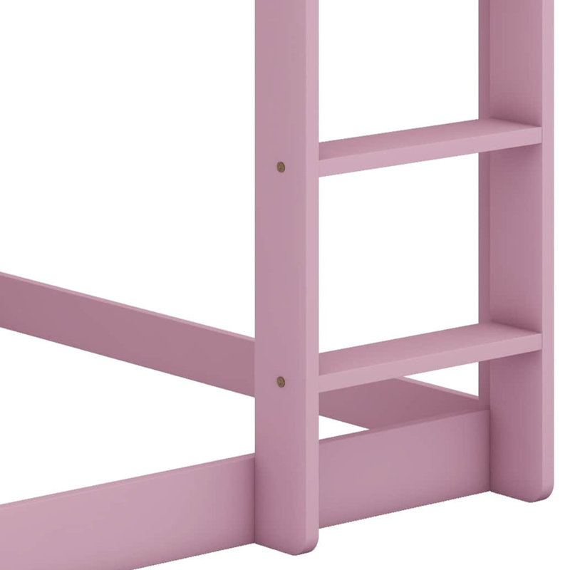 Lit simple superposé au sol empilable avec échelle pratique, Rose