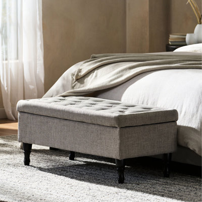 Confortable - gris avec option de rangement, couvercle spacieux et intérieur
