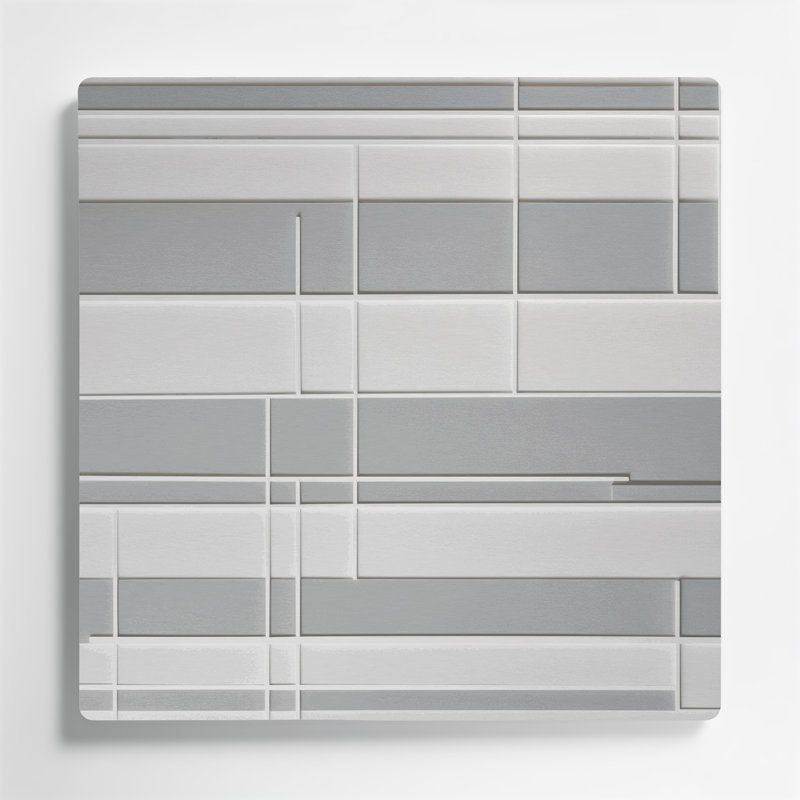 Minimalisme 3, art mural gris en métal, H 32 po x l 32 po