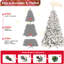 Arbre de Noël de 7 pi, floqué avec 500 lumières Ul, 45 branches de pin, branches enneigées, branches articulées, support en métal robuste - assemblage facile et arbre de 7 pi, construction 1124, idée de base pour la décoration d'hiver