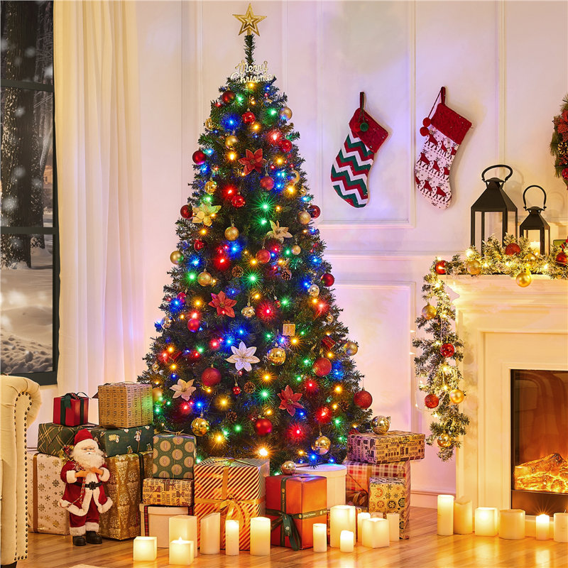 Size Lighted Artificial Christmas Tree, 6ft H