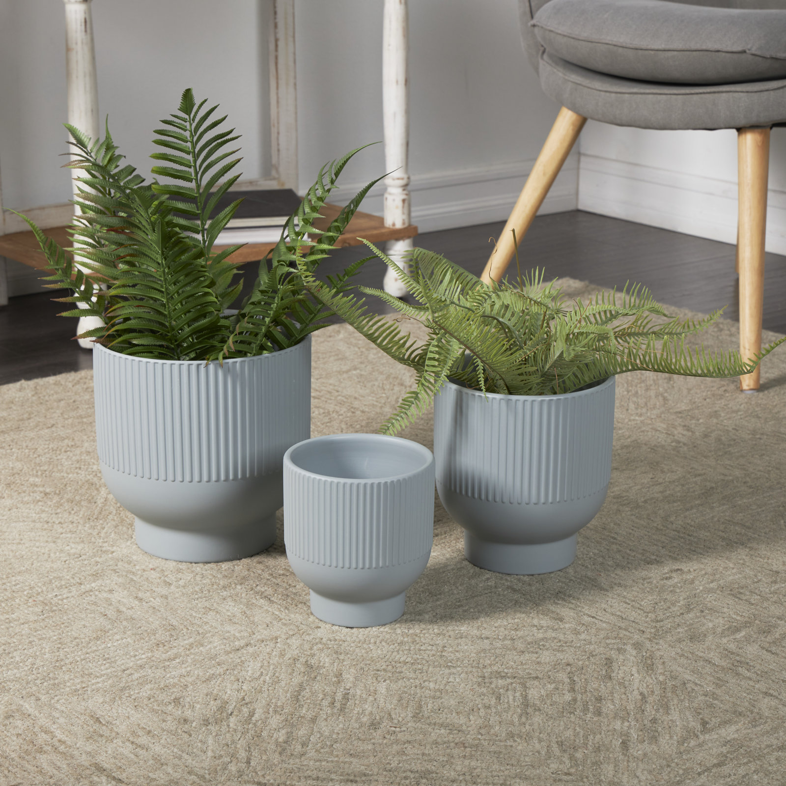 9" Ceramic Planter, Blue, 8.8" H x 8.6" W x 8.6" D