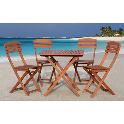 Fountain 4 - Person Wood Patio Dining Set with Square Table