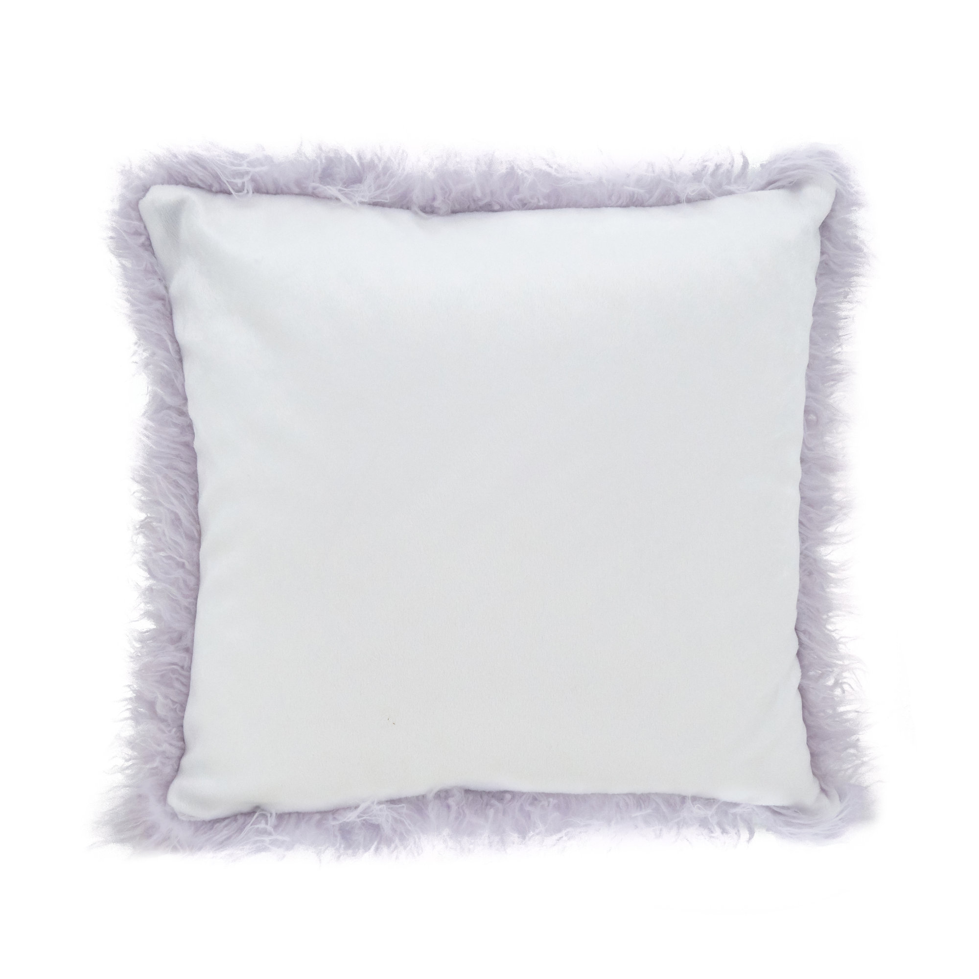 Faux Mongolian Collection Throw Pillow, 18"H x 18"W, Lavender