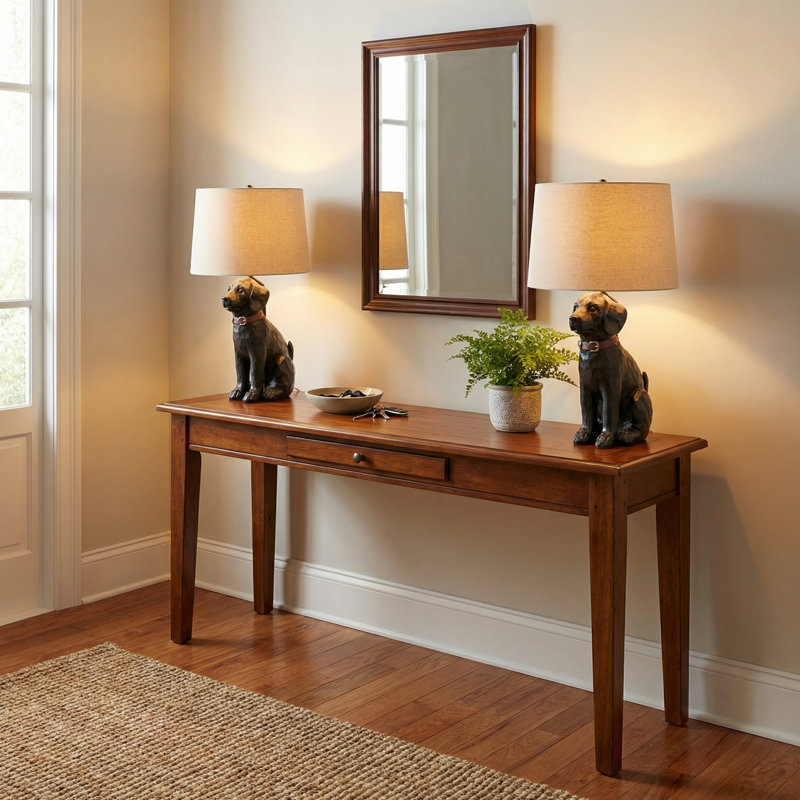 Lampe de table 24,25 "en résine avec abat-jour avoine