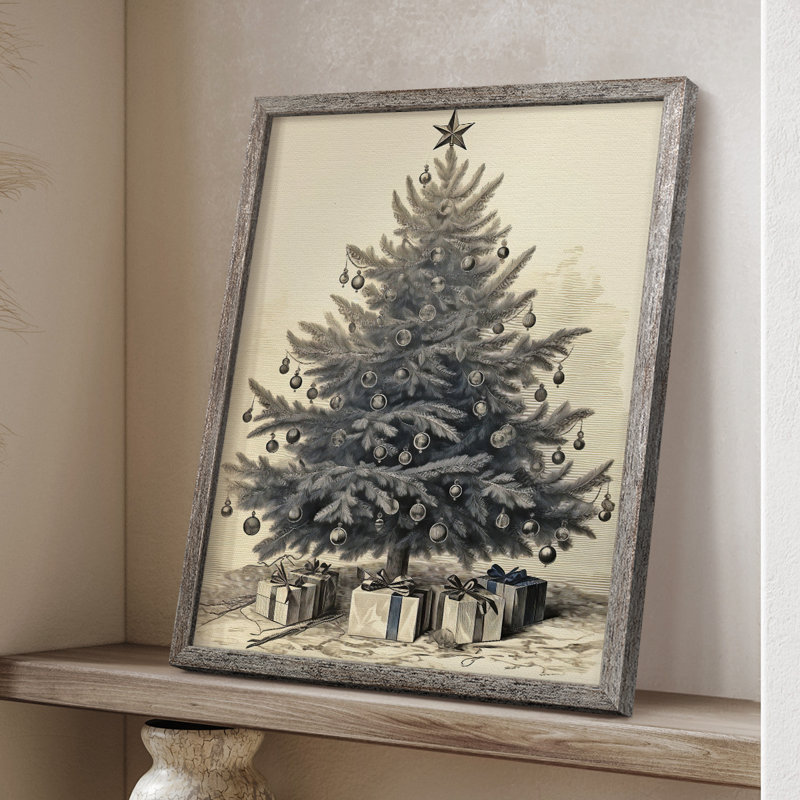 «Christmas Holiday Art» CDLxxxi, reproduction d'art encadrée - bois massif, H 11 po x l 9 po