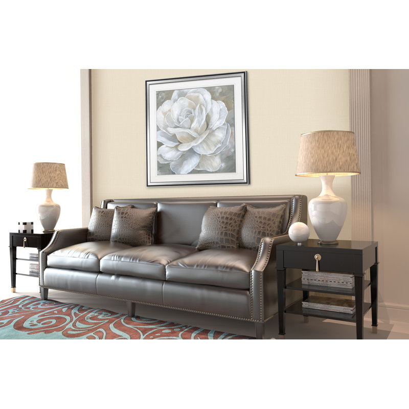 Arminas " Bombshell Bloom II ", 28" H x 28" W, Framed Print, Silver