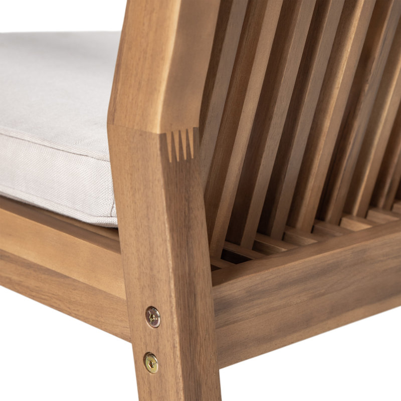Outdoor Patio Acacia Wood Club Chair,Dining Chair, Brown