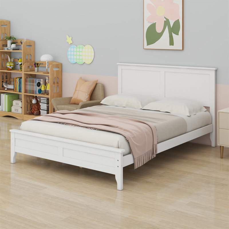 Lit plateforme Modern, Double, Blanc