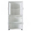 Armoire de rangement haute et large pour salle de bain autoportante avec 4 portes et tablettes réglables