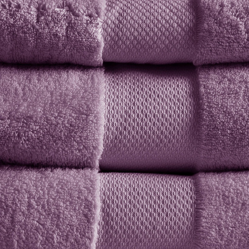 Cotton 6 Piece Bath Towel Set, Purple