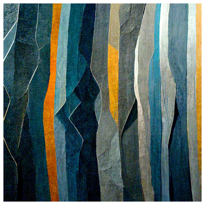 Tapisserie murale abstraite - art mural, H 68 po x l 80 po avec 4 œillets