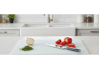Rectangle Universal Hob Cover Plate White Tempered Glass Non Slip Feet 5Mm Dishwasher Safe Worktop Saver Anti Slip Elastic Chopping Board Sleek Surface 80 X 52 Cm (HOB Cover)