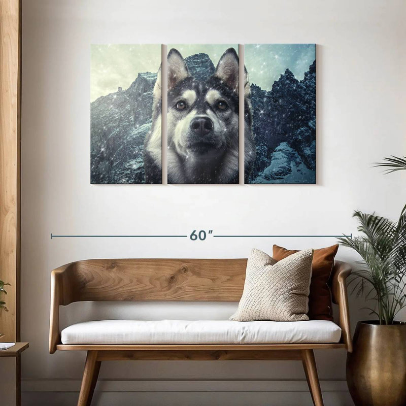 Brampt Winter Siberian Husky, 28" H x 45" W