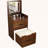 3-in-1 Vanity Desk with Flip-Top Mirror and Glass Desktop