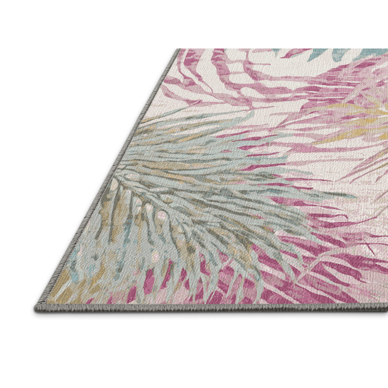 Machine Washable Gray Area Rug, Square 5'