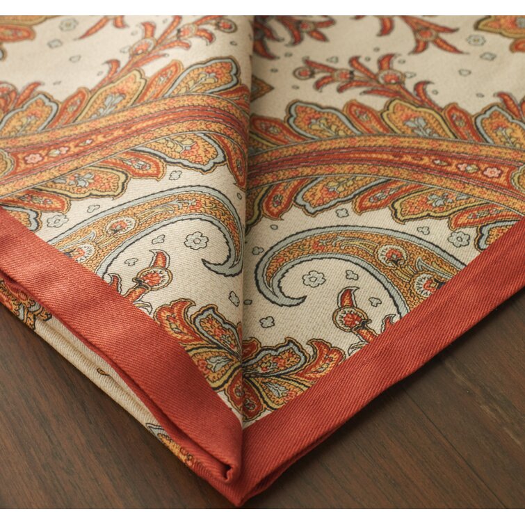 12 Beige Brown and Gold Fabric Napkins Paisley and Floral Table Linens Set  of 4 