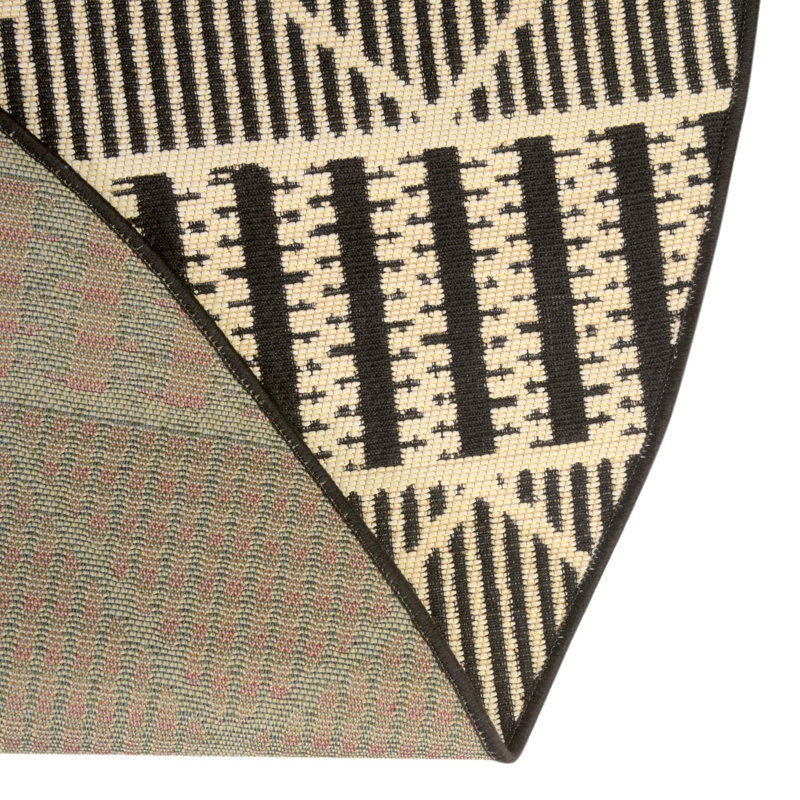 Black Dalyan Indoor/Outdoor Trellis Rug, Round 7'10"