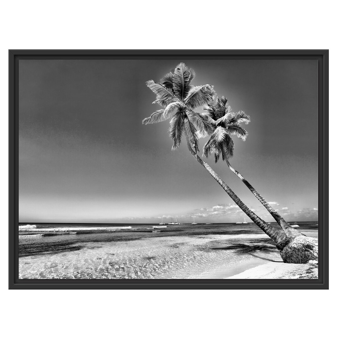 Gerahmtes Wandbild Palmen am Strand