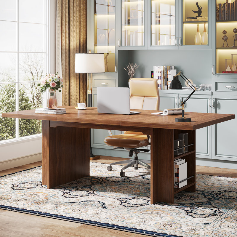 Aaliyahmarie Executive Desk, Walnut