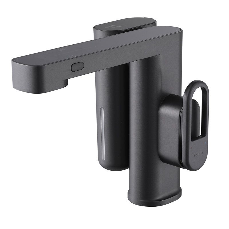 Robinet de lavabo pour salle de bain sans contact avec distributeur de savon, robinet de salle de bain à capteur unique à poignée unique