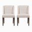 Ensemble de 2 chaises de salle à manger vintage à oreilles, rembourrées, avec pieds en bois d'hévéa-1947174045