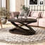 Table basse ovale en bois de 44 po avec base en forme de X (table incluse seulement)