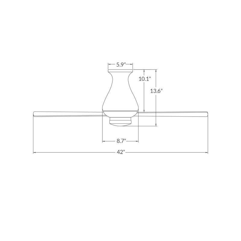 Altus 42'' Ceiling Fan with LED Lights, Gloss White, White, Fan Speed and Light Control (2-wire) 