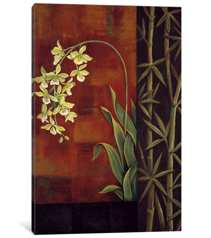 « green orchidée », reproduction d’art sur toile, H 24 po x l 16 po x P 1 po, Papier d'art encadré noir, Blanc