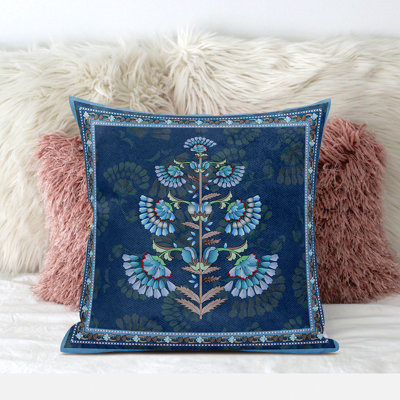 Mughal Buta Outdoor Reversible Throw Pillow