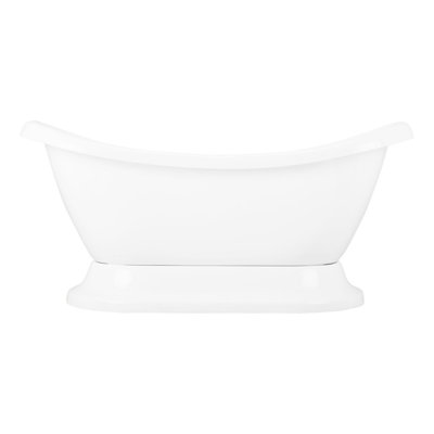 Rosalind 69" Acrylic Pedestal Tub with Pre-Drilled Overflow and Rolled Rim - Less Drain