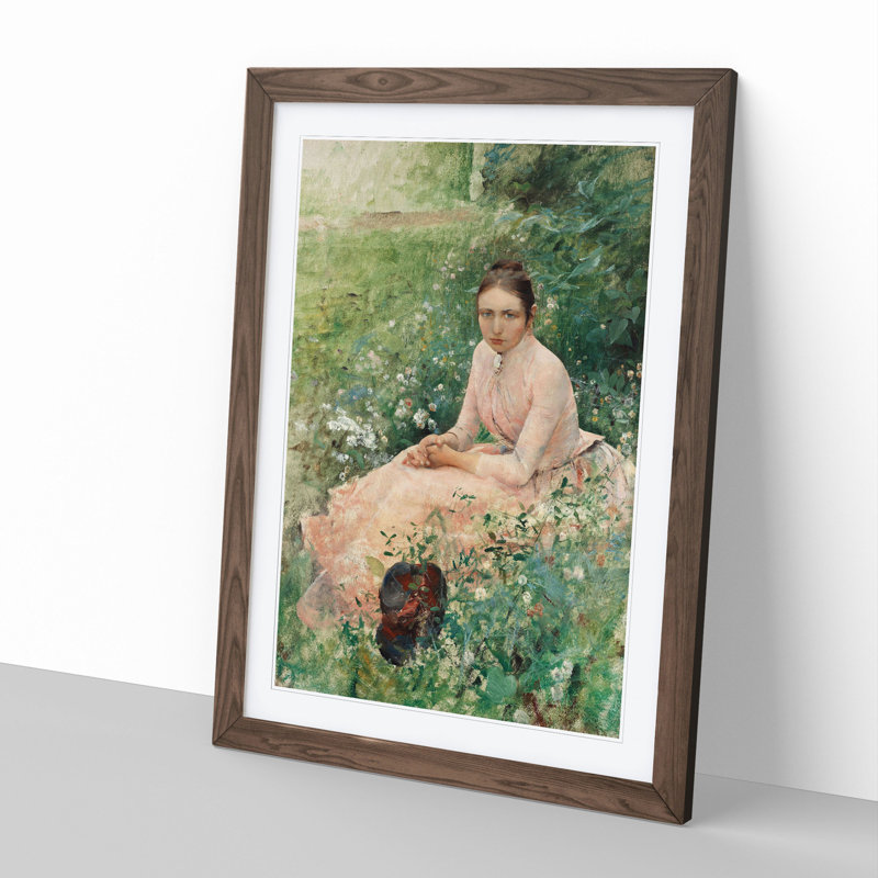 Portrait of a Young Woman by Bruno Liljefors - Framed Print, Walnut Framed, 36cm H x 27cm W x 2cm D