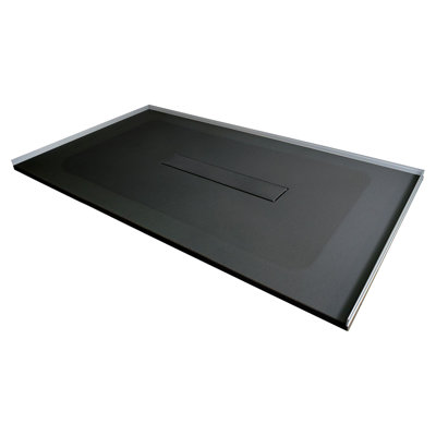 Base de douche à seuil zéro 79 po x 40 po avec drain central Transolide Trimslate