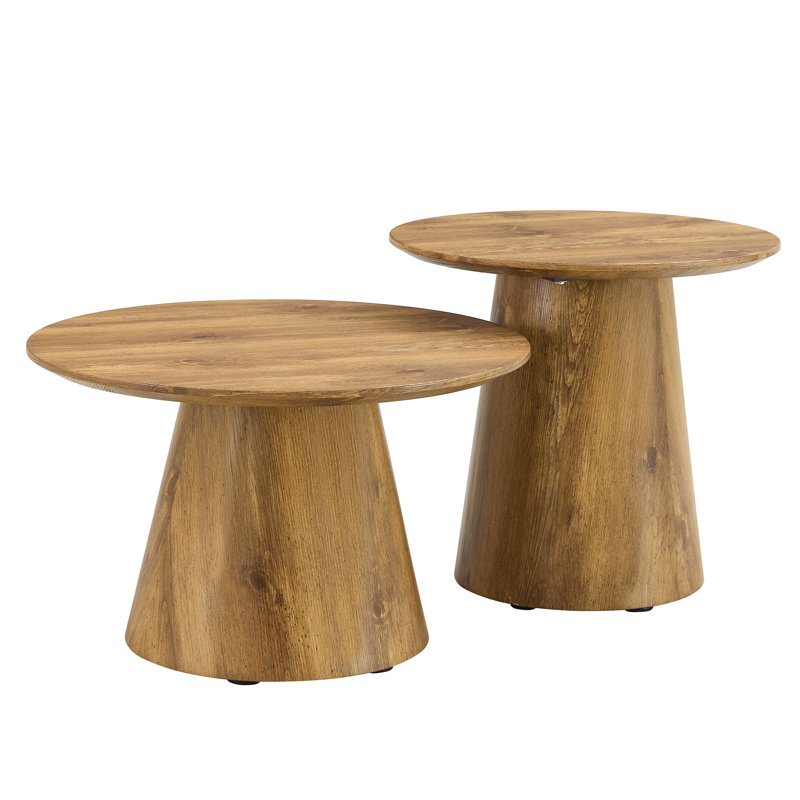 Ensemble de deux tables gigognes Senoa de style moderne du milieu du siÃ¨cle, en MDF avec patins antidÃ©rapants