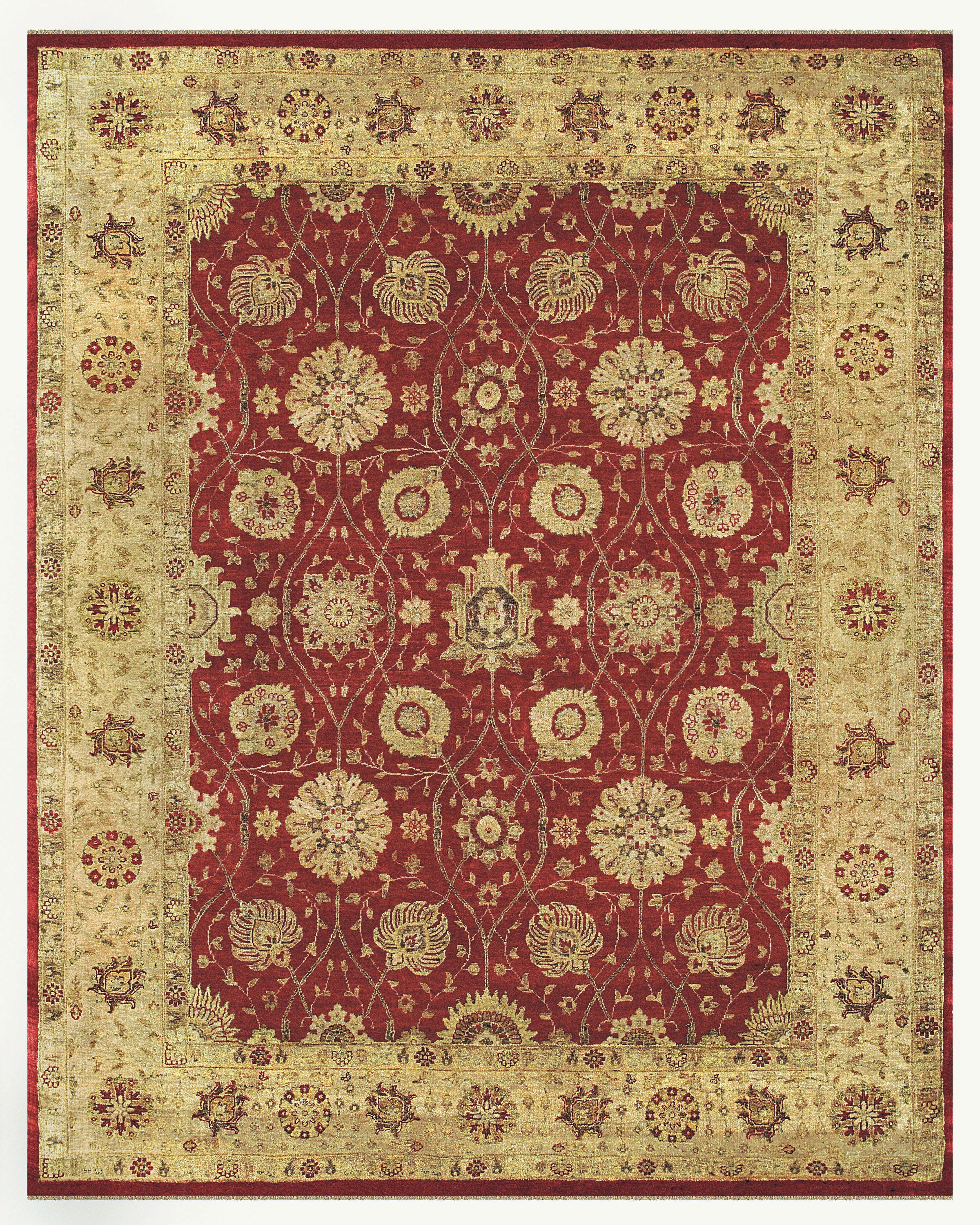 Feizy Rugs Drake Luxury Hand-Knot Wool Rug, Red/Gold, 7Ft - 9In X 9Ft ...