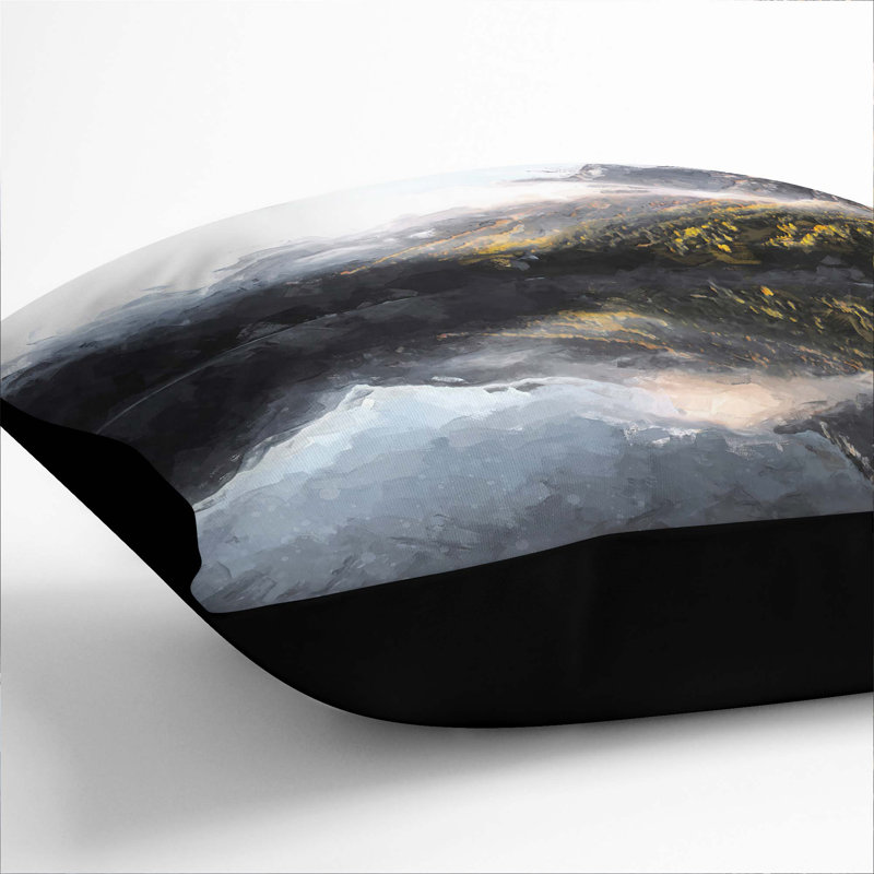 Square Cushion, Black, 55cm H x 55cm W x 20cm D