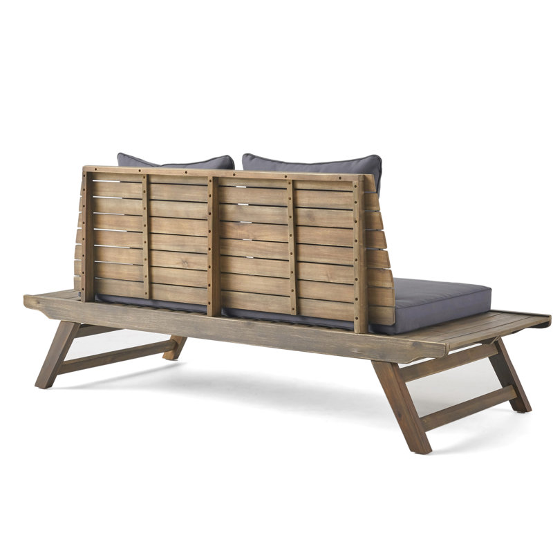Causeuse Sédona, Dark Grey Cushion/Dark Brown Frame