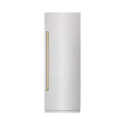 ZLINE Autograph 30 in. Column Refrigerator with Graphite Gray Interior and Champagne Bronze Accents