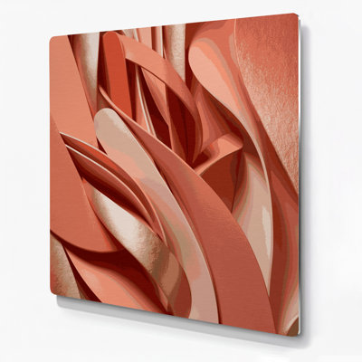 Abstract Shapes 16 Pink Metal Wall Art