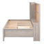 Lit de jour simple avec tablettes de rangement, planche de liège, ports USB et 3 tiroirs-1780692667