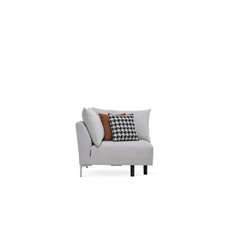 Lorriane 37.79" Wide Modular Sofa Component, White 100% Polyester